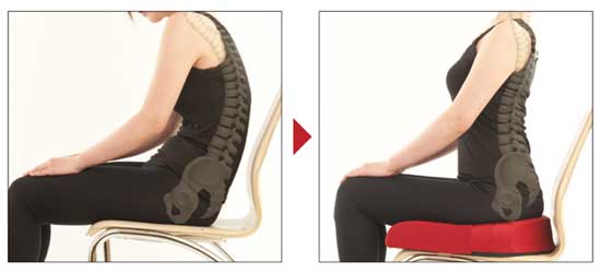 座る姿勢を改善し腰への負担を軽減