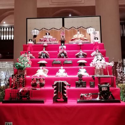 ホテルオークラ京都で見かけた雛飾り